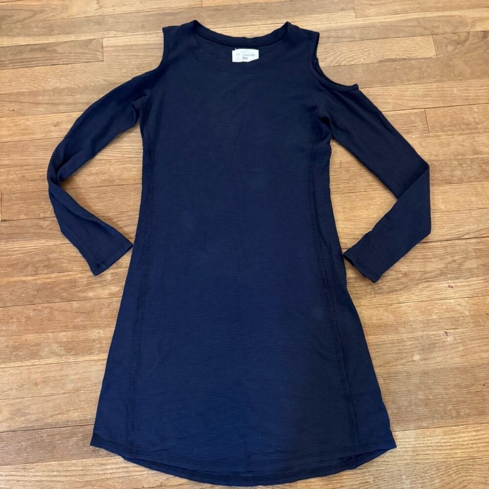 Sol Angeles navy cold shoulder knee length swim cover shift dress size XS
 b48
